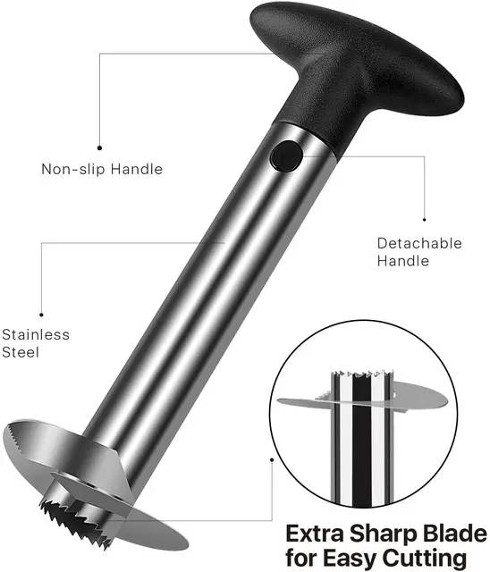 Coupe Ananas en Acier Inoxydable – Éplucheur d'Ananas avec Lame Tranchante