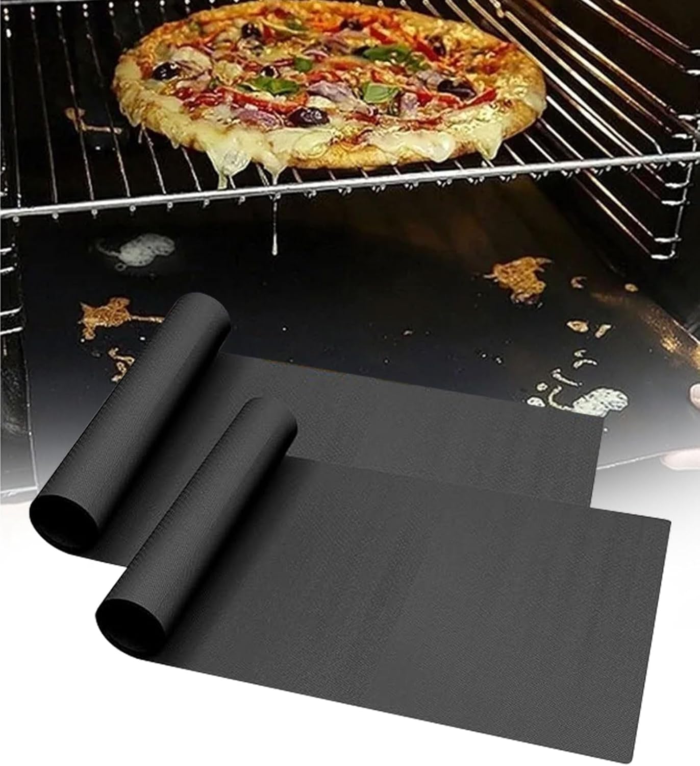 Lot de 2 Tapis de Barbecue Antiadhésifs – Résistants à la Chaleur et au Lave-Vaisselle, 40 x 33 cm, Réutilisables et Faciles à Nettoyer pour Barbecue à Gaz, Électrique et Charbon de Bois
