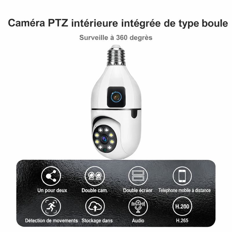 Caméra de Sécurité WiFi 1080p – Surveillance 360° Intelligente