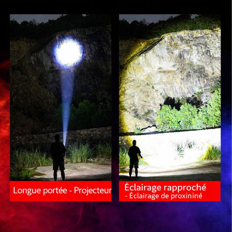 Lampe Torche LED Haute Puissance – Longue Portée & Affichage Intelligent