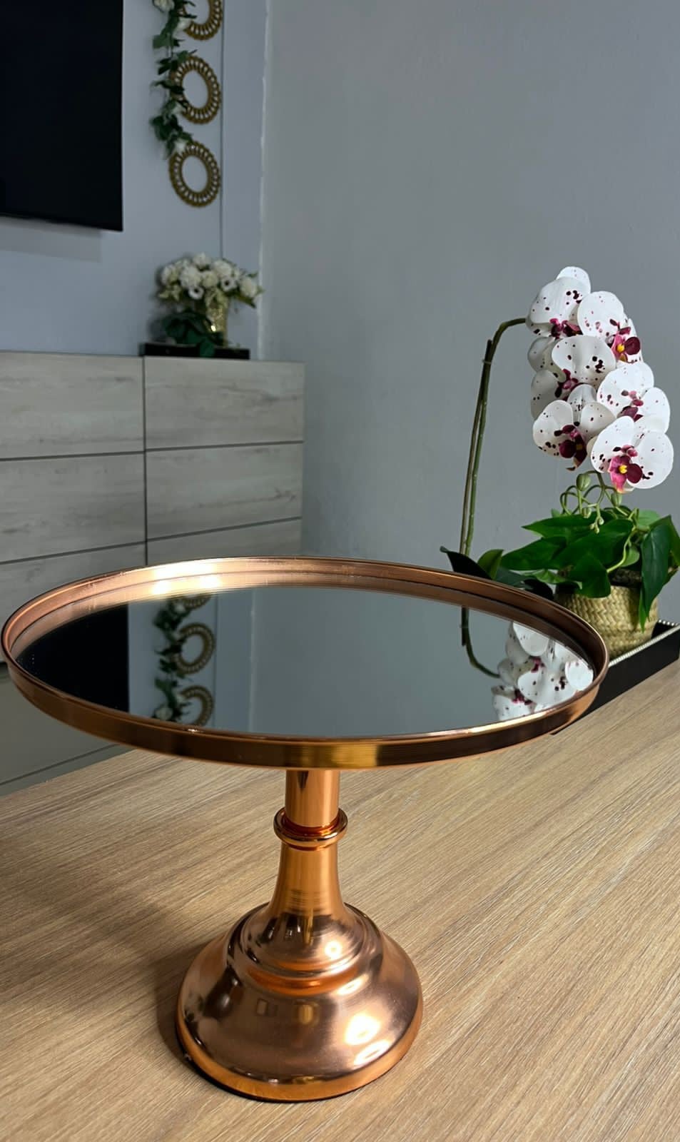 Gold Présentoir à Gâteaux Miroir - Supports Chic pour Gâteaux et Desserts