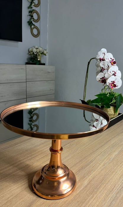 Gold Présentoir à Gâteaux Miroir - Supports Chic pour Gâteaux et Desserts