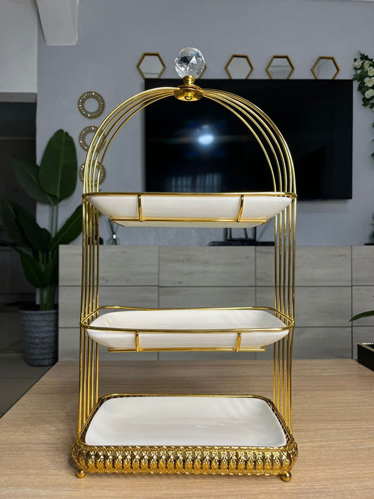 Présentoir à Dessert en Forme de Cage à Oiseaux – Élégant et Raffiné pour Tous Événements