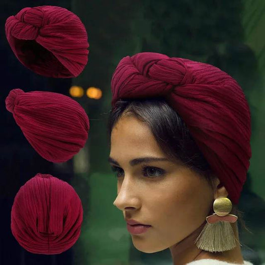 Turban Femme Bonnet Plissé – Accessoire de Cheveux Élégant et Confortable