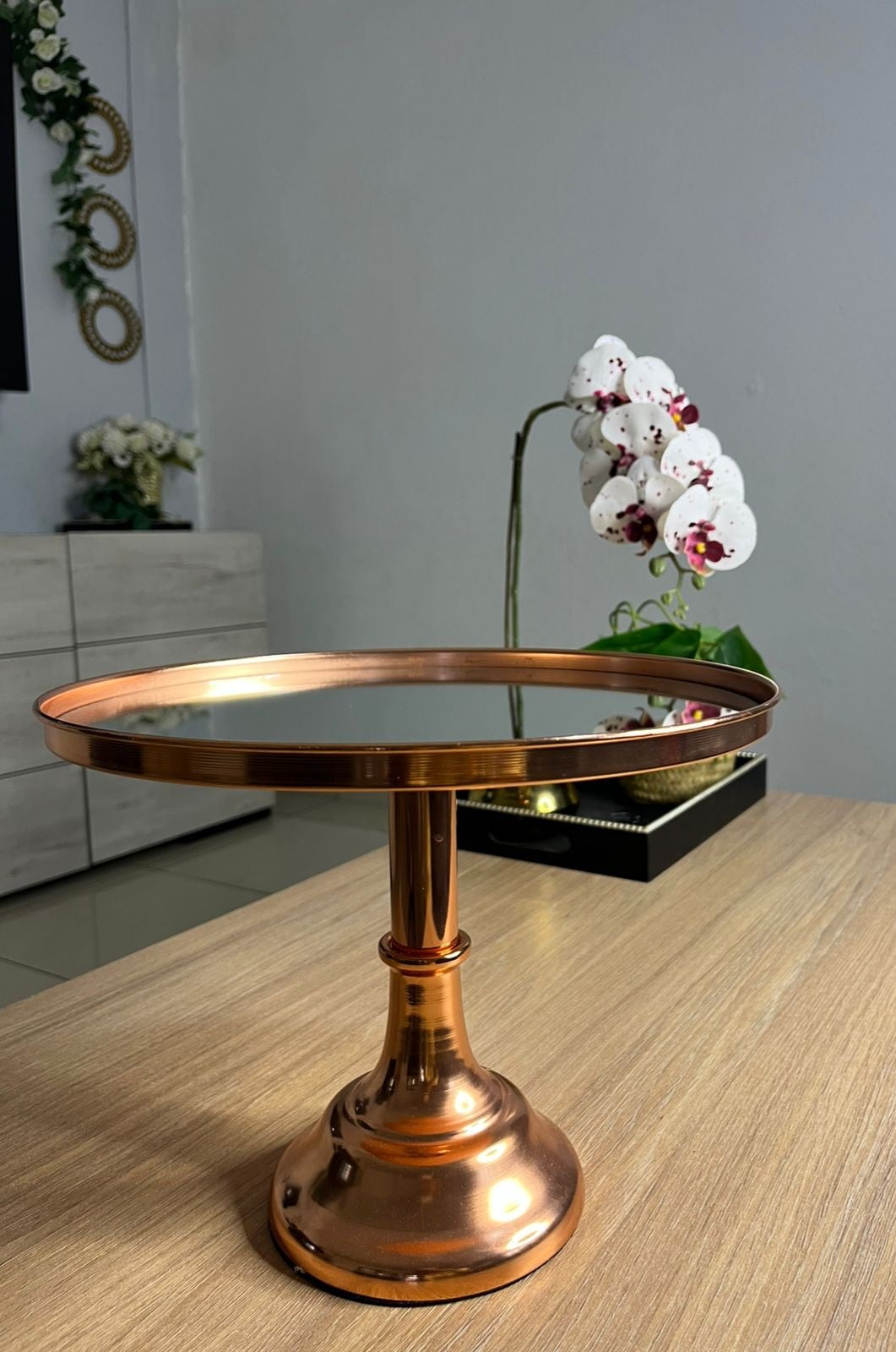 Gold Présentoir à Gâteaux Miroir - Supports Chic pour Gâteaux et Desserts