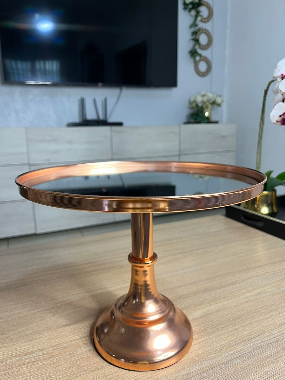 Gold Présentoir à Gâteaux Miroir - Supports Chic pour Gâteaux et Desserts