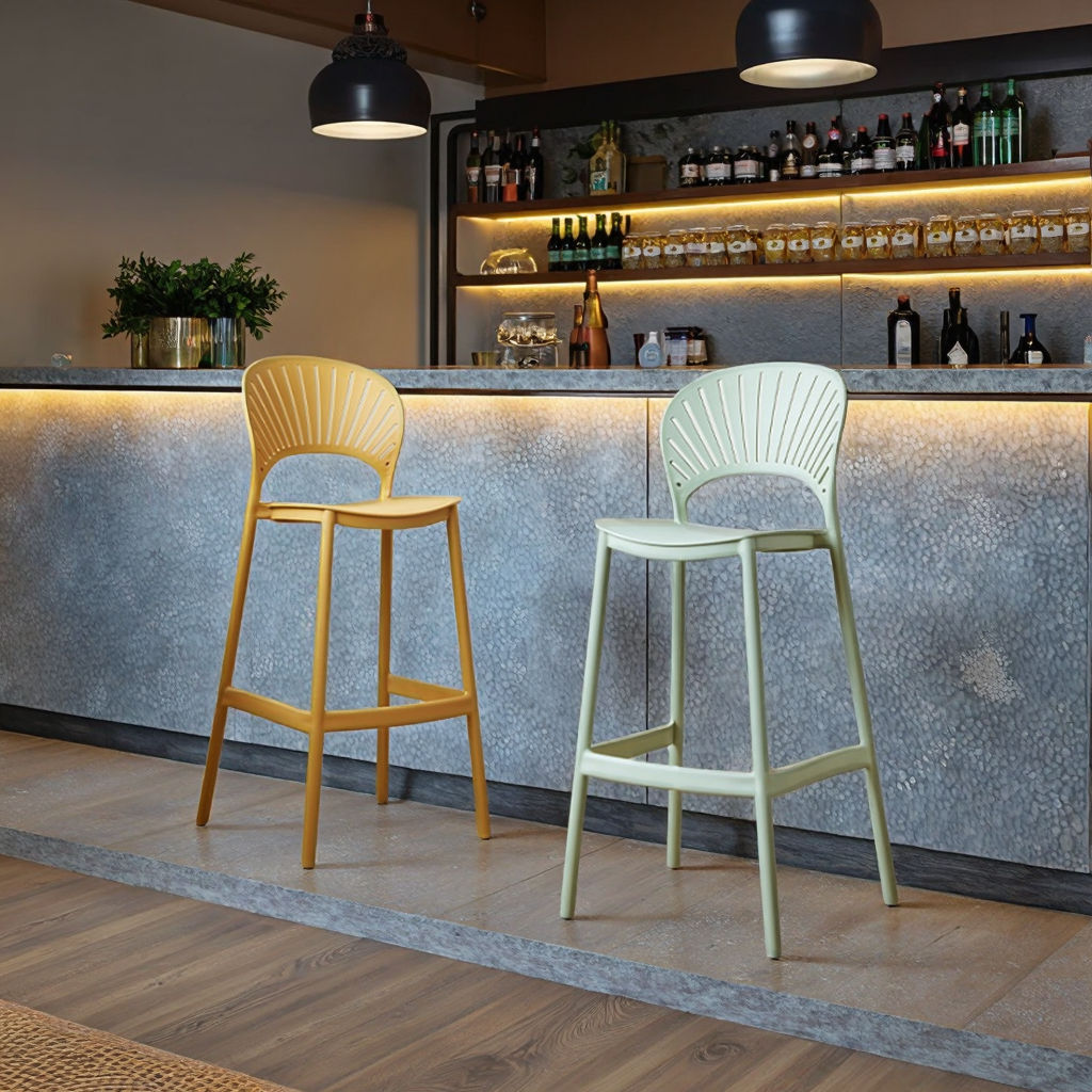Tabouret de Bar Moderne – Dossier Aéré, Design Élégant et Confortable