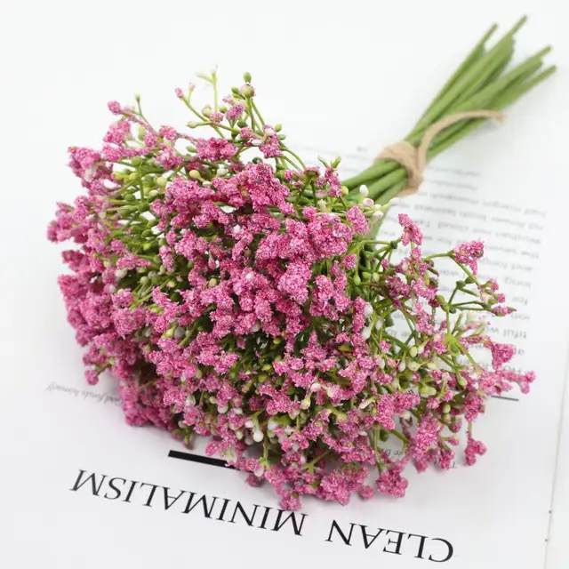 Lot de 20 branches de fleurs gypsophiles artificielles
