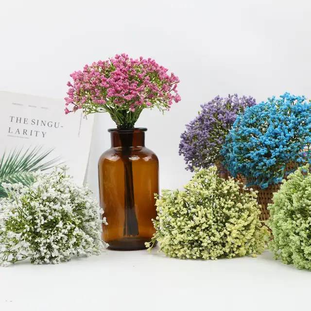 Lot de 20 branches de fleurs gypsophiles artificielles