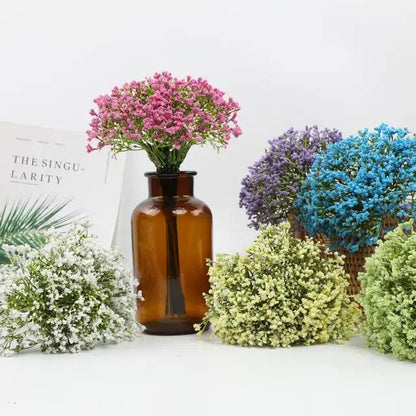 Lot de 20 branches de fleurs gypsophiles artificielles