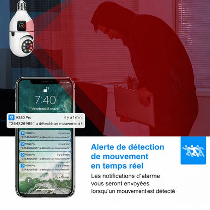 Caméra de Sécurité WiFi 1080p – Surveillance 360° Intelligente