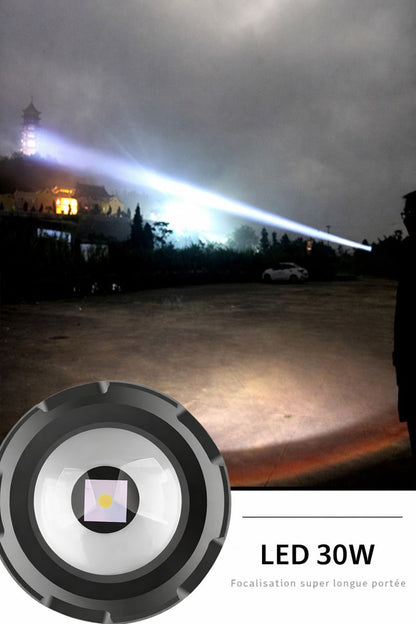 Lampe Torche LED Haute Puissance – Longue Portée & Affichage Intelligent