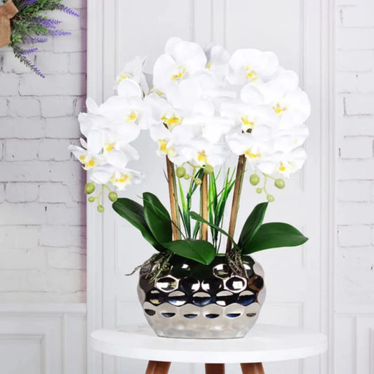 Élégance Florale Intemporelle – Orchidée Artificielle en Bonsaï