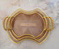 Lot de 3 Plateaux Transparents Marron avec Manches en Perles Dorées
