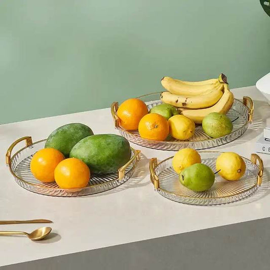 Ensemble plateau de rangement rond