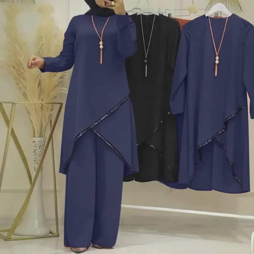 Ensemble Abaya Moderne & Élégant – Deux Pièces Asymétrique